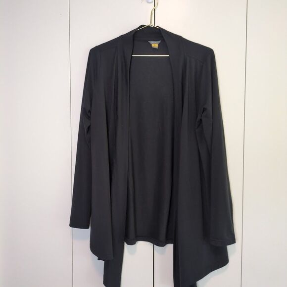 Eddie Bauer Black Women's M Medium Open Layering Cardigan High Low - Picture 1 of 5